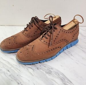 Cole Haan suede Zero Grand shoes Bronw A13 Blue Sole